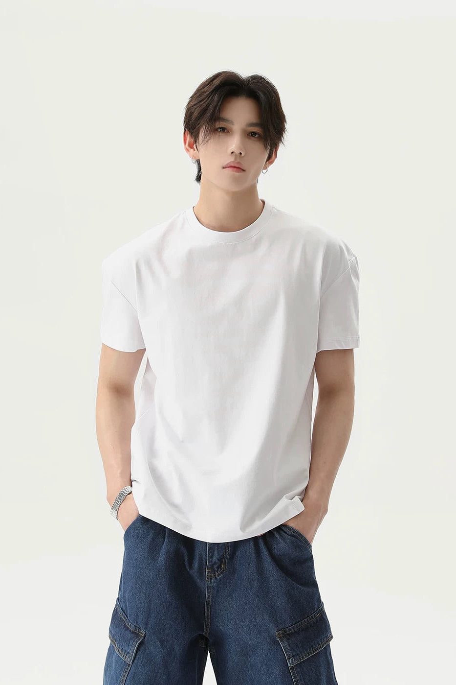 シンプルオーバーTシャツ10084